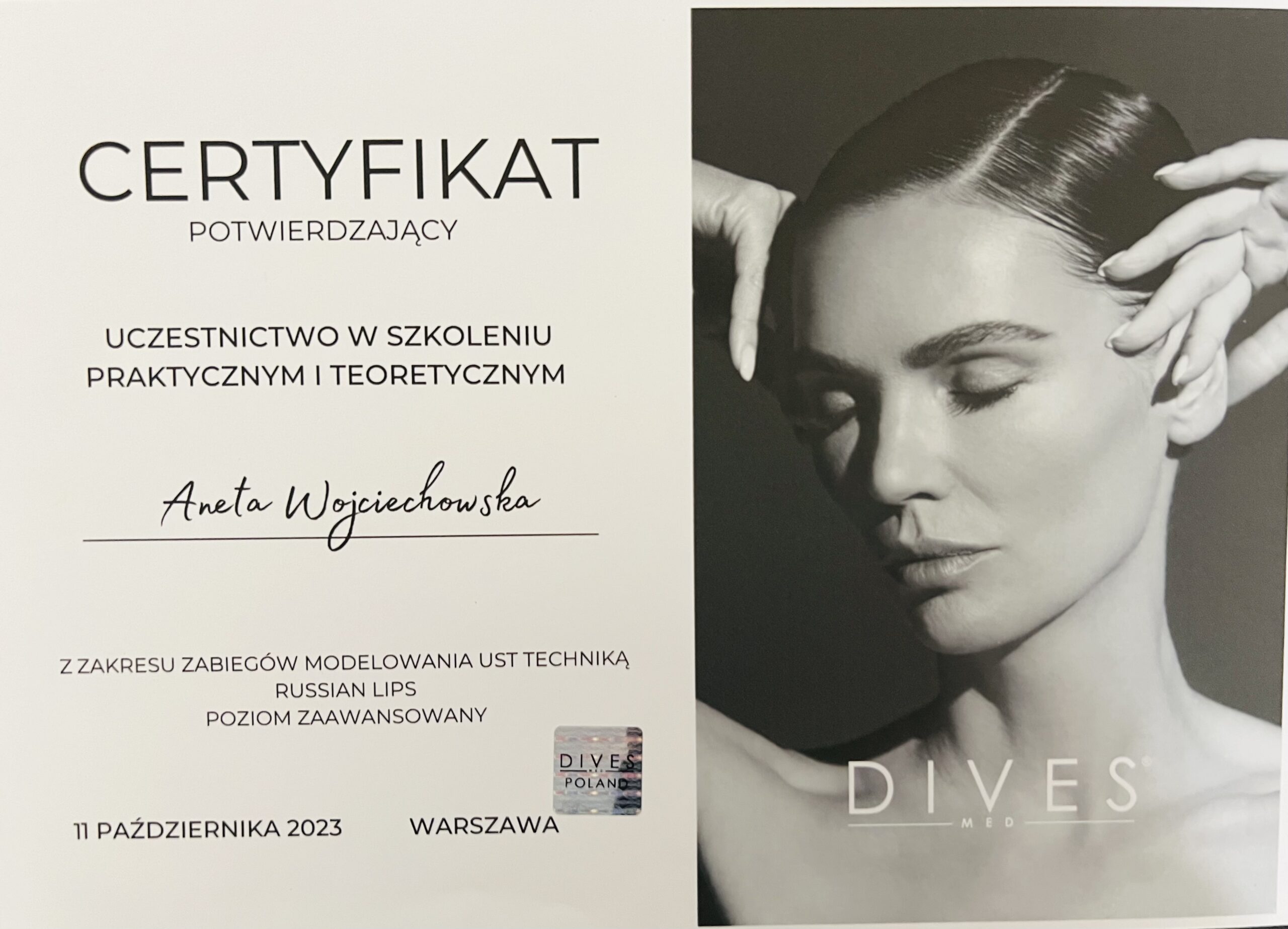 Certyfikat ukończonego kursu